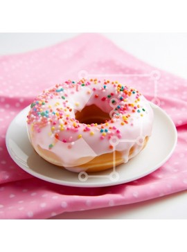 Σετ των 2 Intra Συλλεκτικό Ξύλινο Παζλ Plywood  4mm - Ροζ παγωμένο ντόνατ με ψεκασμούς Σε Ξύλινο Κουτί - Διαστάσεις: 10x10 cm – 25 κομμάτια