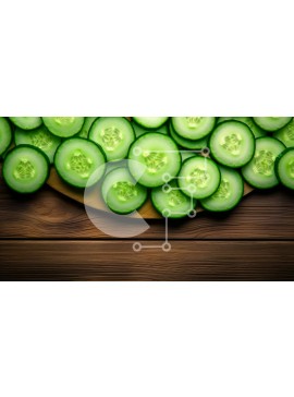Σετ των 2 Intra Συλλεκτικό Ξύλινο Παζλ Plywood  4mm - Αγγούρια σε φέτες σε ξύλινη επιφάνεια Σε Ξύλινο Κουτί - Διαστάσεις: 10x10 cm – 25 κομμάτια