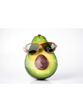 Σετ των 2 Intra Συλλεκτικό Ξύλινο Παζλ Plywood  4mm - Παιχνιδιάρικο αβοκάντο με γυαλιά ηλίου Σε Ξύλινο Κουτί - Διαστάσεις: 10x10 cm – 25 κομμάτια