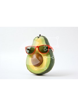 Σετ των 2 Intra Συλλεκτικό Ξύλινο Παζλ Plywood  4mm - Στυλιζαρισμένο αβοκάντο με γυαλιά ηλίου Σε Ξύλινο Κουτί - Διαστάσεις: 10x10 cm – 25 κομμάτια