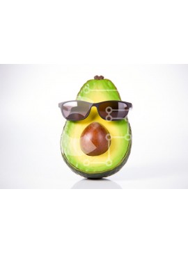 Σετ των 2 Intra Συλλεκτικό Ξύλινο Παζλ Plywood  4mm - Αβοκάντο με γυαλιά ηλίου Σε Ξύλινο Κουτί - Διαστάσεις: 10x10 cm – 25 κομμάτια