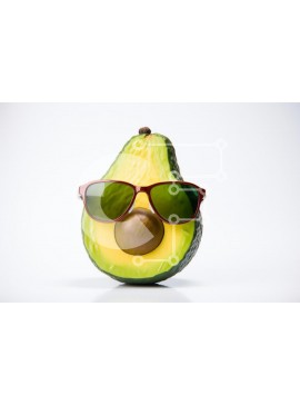 Σετ των 2 Intra Συλλεκτικό Ξύλινο Παζλ Plywood  4mm - Avocado φορώντας γυαλιά ηλίου Σε Ξύλινο Κουτί - Διαστάσεις: 10x10 cm – 25 κομμάτια