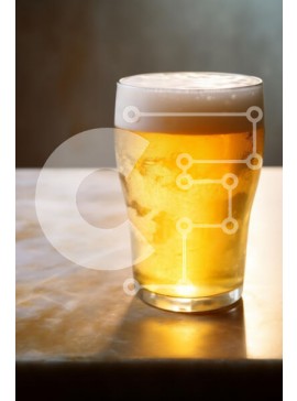 Σετ των 2 Intra Συλλεκτικό Ξύλινο Παζλ Plywood  4mm - Ποτήρι μπύρα σε μαρμάρινο τραπέζι Σε Ξύλινο Κουτί - Διαστάσεις: 10x10 cm – 25 κομμάτια