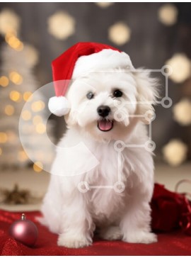 Σετ των 2 Intra Συλλεκτικό Ξύλινο Παζλ Plywood  4mm - Εορταστικό σκυλί με χριστουγεννιάτικο καπέλο Σε Ξύλινο Κουτί - Διαστάσεις: 10x10 cm – 25 κομμάτια