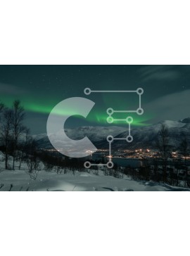 Intra Συλλεκτικό Ξύλινο Παζλ Plywood  4mm - Βόρειο Σέλας πάνω από τα χιονισμένα βουνά και τη λίμνη Σε Ξύλινο Κουτί - Διαστάσεις: 10x10 cm – 25 κομμάτια