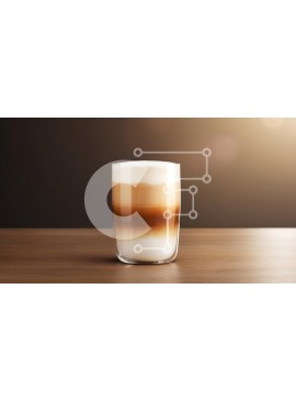 Σετ των 2 Intra Συλλεκτικό Ξύλινο Παζλ Plywood  4mm - Πολυεπίπεδο ρόφημα καφέ σε διαφανές ποτήρι Σε Ξύλινο Κουτί - Διαστάσεις: 10x10 cm – 25 κομμάτια