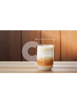 Σετ των 2 Intra Συλλεκτικό Ξύλινο Παζλ Plywood  4mm - Πολυεπίπεδο ρόφημα καφέ σε ποτήρι Σε Ξύλινο Κουτί - Διαστάσεις: 10x10 cm – 25 κομμάτια