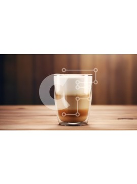 Σετ των 2 Intra Συλλεκτικό Ξύλινο Παζλ Plywood  4mm - Πολυεπίπεδος καφές σε ένα ποτήρι σε ένα ξύλινο τραπέζι Σε Ξύλινο Κουτί - Διαστάσεις: 10x10 cm – 25 κομμάτια