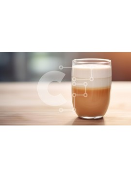 Σετ των 2 Intra Συλλεκτικό Ξύλινο Παζλ Plywood  4mm - Πολυεπίπεδο Latte σε Clear Glass Cup Σε Ξύλινο Κουτί - Διαστάσεις: 10x10 cm – 25 κομμάτια