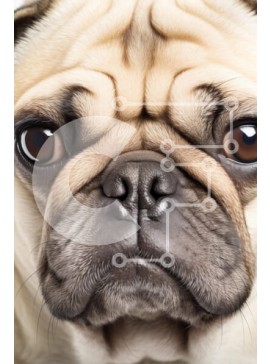 Σετ των 2 Intra Συλλεκτικό Ξύλινο Παζλ Plywood  4mm - Κοντινό πλάνο πορτρέτο ενός σκύλου πατημασιά Σε Ξύλινο Κουτί - Διαστάσεις: 10x10 cm – 25 κομμάτια