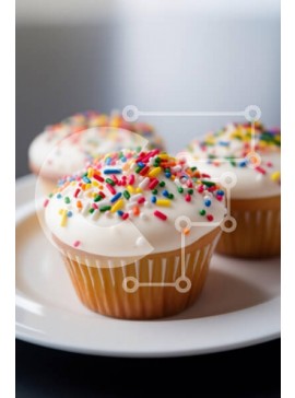 Σετ των 2 Intra Συλλεκτικό Ξύλινο Παζλ Plywood  4mm - Cupcakes με sprinkles Σε Ξύλινο Κουτί - Διαστάσεις: 10x10 cm – 25 κομμάτια