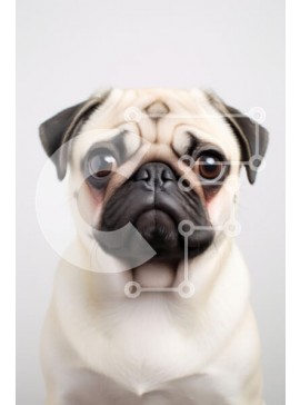 Σετ των 2 Intra Συλλεκτικό Ξύλινο Παζλ Plywood  4mm - Γοητευτικό Pug Dog με εκφραστικά μάτια Σε Ξύλινο Κουτί - Διαστάσεις: 10x10 cm – 25 κομμάτια