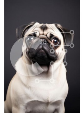 Σετ των 2 Intra Συλλεκτικό Ξύλινο Παζλ Plywood  4mm - Χαριτωμένο πορτρέτο σκυλιών πατημασιά Σε Ξύλινο Κουτί - Διαστάσεις: 10x10 cm – 25 κομμάτια