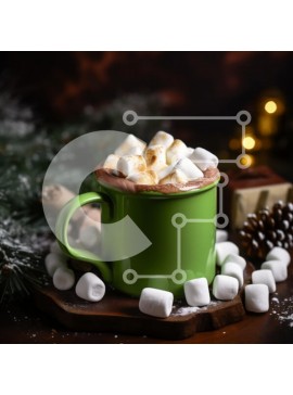 Σετ των 2 Intra Συλλεκτικό Ξύλινο Παζλ Plywood  4mm - Ζεστή ζεστή σοκολάτα με Marshmallows σε ένα εορταστικό περιβάλλον Σε Ξύλινο Κουτί - Διαστάσεις: 10x10 cm – 25 κομμάτια