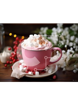 Σετ των 2 Intra Συλλεκτικό Ξύλινο Παζλ Plywood  4mm - Ζεστή σοκολάτα με Marshmallows Σε Ξύλινο Κουτί - Διαστάσεις: 10x10 cm – 25 κομμάτια