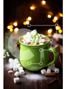 Σετ των 2 Intra Συλλεκτικό Ξύλινο Παζλ Plywood  4mm - Ζεστή σοκολάτα με Marshmallows σε ένα ζεστό περιβάλλον Σε Ξύλινο Κουτί - Διαστάσεις: 10x10 cm – 25 κομμάτια