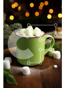 Σετ των 2 Intra Συλλεκτικό Ξύλινο Παζλ Plywood  4mm - Ζεστή ζεστή σοκολάτα με Marshmallows Σε Ξύλινο Κουτί - Διαστάσεις: 10x10 cm – 25 κομμάτια