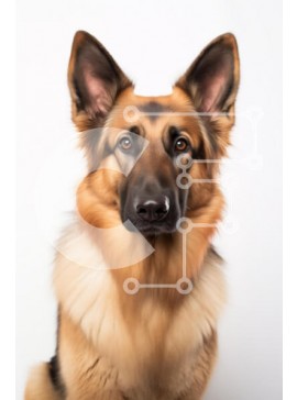 Σετ των 2 Intra Συλλεκτικό Ξύλινο Παζλ Plywood  4mm - Πορτρέτο ενός γερμανικού ποιμενικού σκύλου Σε Ξύλινο Κουτί - Διαστάσεις: 10x10 cm – 25 κομμάτια