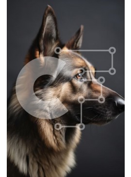 Σετ των 2 Intra Συλλεκτικό Ξύλινο Παζλ Plywood  4mm - Κοντινό προφίλ ενός γερμανικού ποιμενικού σκύλου Σε Ξύλινο Κουτί - Διαστάσεις: 10x10 cm – 25 κομμάτια