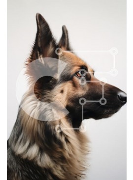 Σετ των 2 Intra Συλλεκτικό Ξύλινο Παζλ Plywood  4mm - Προφίλ ενός Γερμανικού Ποιμενικού Σκύλου Σε Ξύλινο Κουτί - Διαστάσεις: 10x10 cm – 25 κομμάτια