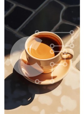 Σετ των 2 Intra Συλλεκτικό Ξύλινο Παζλ Plywood  4mm - Φλιτζάνι καφέ σε ένα τραπέζι Σε Ξύλινο Κουτί - Διαστάσεις: 10x10 cm – 25 κομμάτια