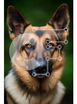 Σετ των 2 Intra Συλλεκτικό Ξύλινο Παζλ Plywood  4mm - Κοντινό πλάνο πορτρέτο ενός γερμανικού ποιμενικού σκύλου Σε Ξύλινο Κουτί - Διαστάσεις: 10x10 cm – 25 κομμάτια