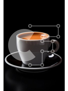 Σετ των 2 Intra Συλλεκτικό Ξύλινο Παζλ Plywood  4mm - Κομψό φλιτζάνι καφέ σε μαύρο φόντο Σε Ξύλινο Κουτί - Διαστάσεις: 10x10 cm – 25 κομμάτια