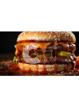 Σετ των 2 Intra Συλλεκτικό Ξύλινο Παζλ Plywood  4mm - Ζουμερό Burger με τυρί και γαρνιτούρες Σε Ξύλινο Κουτί - Διαστάσεις: 10x10 cm – 25 κομμάτια