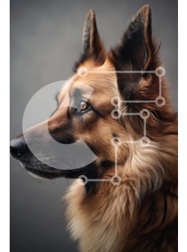 Σετ των 2 Intra Συλλεκτικό Ξύλινο Παζλ Plywood  4mm - Προφίλ ενός Γερμανικού Ποιμενικού Σκύλου Σε Ξύλινο Κουτί - Διαστάσεις: 10x10 cm – 25 κομμάτια