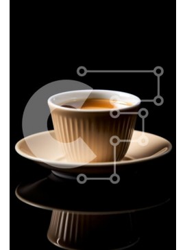 Σετ των 2 Intra Συλλεκτικό Ξύλινο Παζλ Plywood  4mm - Φλιτζάνι τσάι σε μαύρο φόντο Σε Ξύλινο Κουτί - Διαστάσεις: 10x10 cm – 25 κομμάτια