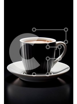 Σετ των 2 Intra Συλλεκτικό Ξύλινο Παζλ Plywood  4mm - Κομψό φλιτζάνι καφέ σε μαύρο φόντο Σε Ξύλινο Κουτί - Διαστάσεις: 10x10 cm – 25 κομμάτια