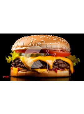 Σετ των 2 Intra Συλλεκτικό Ξύλινο Παζλ Plywood  4mm - Νόστιμο Cheeseburger με φρέσκα υλικά Σε Ξύλινο Κουτί - Διαστάσεις: 10x10 cm – 25 κομμάτια