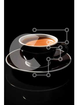 Σετ των 2 Intra Συλλεκτικό Ξύλινο Παζλ Plywood  4mm - Κομψό φλιτζάνι καφέ σε σκούρο φόντο Σε Ξύλινο Κουτί - Διαστάσεις: 10x10 cm – 25 κομμάτια