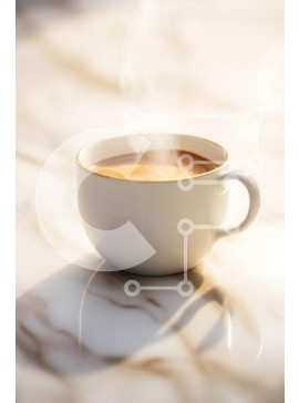 Σετ των 2 Intra Συλλεκτικό Ξύλινο Παζλ Plywood  4mm - Φλιτζάνι καφέ στον ατμό σε μαρμάρινο τραπέζι Σε Ξύλινο Κουτί - Διαστάσεις: 10x10 cm – 25 κομμάτια