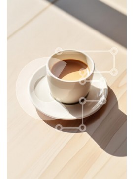 Σετ των 2 Intra Συλλεκτικό Ξύλινο Παζλ Plywood  4mm - Καφές σε λευκό κεραμικό φλιτζάνι σε ξύλινο τραπέζι Σε Ξύλινο Κουτί - Διαστάσεις: 10x10 cm – 25 κομμάτια