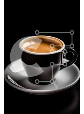 Σετ των 2 Intra Συλλεκτικό Ξύλινο Παζλ Plywood  4mm - Μαύρο φλιτζάνι καφέ σε λευκό πιατάκι Σε Ξύλινο Κουτί - Διαστάσεις: 10x10 cm – 25 κομμάτια