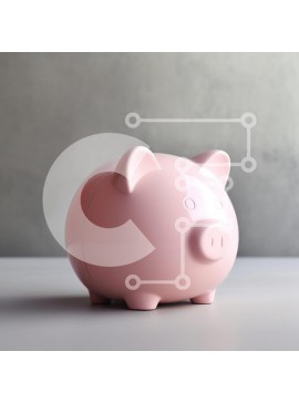 Intra Συλλεκτικό Ξύλινο Παζλ Plywood  4mm - Ροζ Κουμπαράς Σε Ξύλινο Κουτί - Διαστάσεις: 10x10 cm – 25 κομμάτια