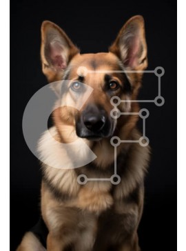 Σετ των 2 Intra Συλλεκτικό Ξύλινο Παζλ Plywood  4mm - Majestic Dog Portrait Σε Ξύλινο Κουτί - Διαστάσεις: 10x10 cm – 25 κομμάτια