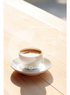 Σετ των 2 Intra Συλλεκτικό Ξύλινο Παζλ Plywood  4mm - Φλιτζάνι καφέ σε ξύλινο τραπέζι Σε Ξύλινο Κουτί - Διαστάσεις: 10x10 cm – 25 κομμάτια