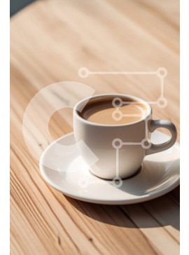 Σετ των 2 Intra Συλλεκτικό Ξύλινο Παζλ Plywood  4mm - Φλιτζάνι καφέ σε ξύλινο τραπέζι Σε Ξύλινο Κουτί - Διαστάσεις: 10x10 cm – 25 κομμάτια