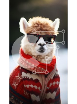 Σετ των 2 Intra Συλλεκτικό Ξύλινο Παζλ Plywood  4mm - Μοντέρνο λάμα με γυαλιά ηλίου και πουλόβερ Σε Ξύλινο Κουτί - Διαστάσεις: 10x10 cm – 25 κομμάτια