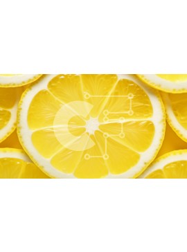 Σετ των 2 Intra Συλλεκτικό Ξύλινο Παζλ Plywood  4mm - Φρέσκες φέτες λεμονιού σε κίτρινο φόντο Σε Ξύλινο Κουτί - Διαστάσεις: 10x10 cm – 25 κομμάτια
