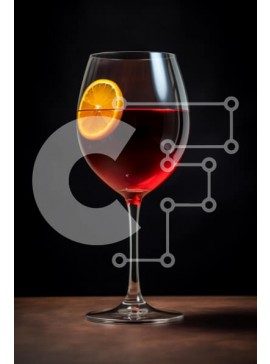 Σετ των 2 Intra Συλλεκτικό Ξύλινο Παζλ Plywood  4mm - Κομψό ποτήρι κόκκινο ποτό με φέτα πορτοκαλιού Σε Ξύλινο Κουτί - Διαστάσεις: 10x10 cm – 25 κομμάτια