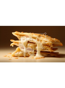 Σετ των 2 Intra Συλλεκτικό Ξύλινο Παζλ Plywood  4mm - Στοίβα Quesadillas με λιωμένο τυρί Σε Ξύλινο Κουτί - Διαστάσεις: 10x10 cm – 25 κομμάτια