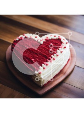 Σετ των 2 Intra Συλλεκτικό Ξύλινο Παζλ Plywood  4mm - Κέικ Red Velvet σε σχήμα καρδιάς Σε Ξύλινο Κουτί - Διαστάσεις: 10x10 cm – 25 κομμάτια