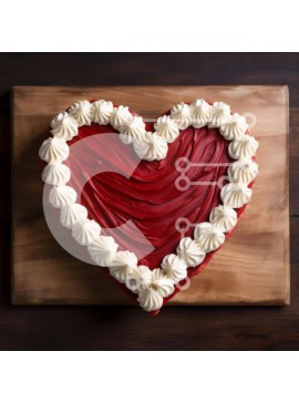 Σετ των 2 Intra Συλλεκτικό Ξύλινο Παζλ Plywood  4mm - Κέικ σε σχήμα καρδιάς με κόκκινο γλάσο και σαντιγί Σε Ξύλινο Κουτί - Διαστάσεις: 10x10 cm – 25 κομμάτια