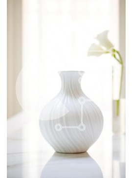 Intra Συλλεκτικό Ξύλινο Παζλ Plywood  4mm - Κομψό λευκό βάζο σε μαρμάρινο τραπέζι Σε Ξύλινο Κουτί - Διαστάσεις Puzzle: 10x10 cm – 25 κομμάτια