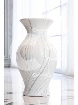 Intra Συλλεκτικό Ξύλινο Παζλ Plywood  4mm - Κομψό λευκό βάζο σε μαρμάρινο πάτωμα Σε Ξύλινο Κουτί - Διαστάσεις Puzzle: 10x10 cm – 25 κομμάτια