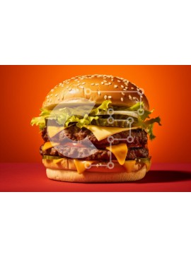 Σετ των 2 Intra Συλλεκτικό Ξύλινο Παζλ Plywood  4mm - Νόστιμο χάμπουργκερ με τυρί και φρέσκα λαχανικά Σε Ξύλινο Κουτί - Διαστάσεις: 10x10 cm – 25 κομμάτια