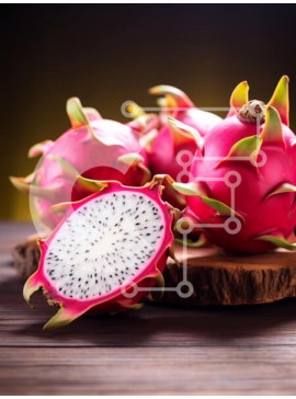 Σετ των 2 Intra Συλλεκτικό Ξύλινο Παζλ Plywood  4mm - Φρέσκα φρούτα δράκου σε ξύλινο τραπέζι Σε Ξύλινο Κουτί - Διαστάσεις: 10x10 cm – 25 κομμάτια